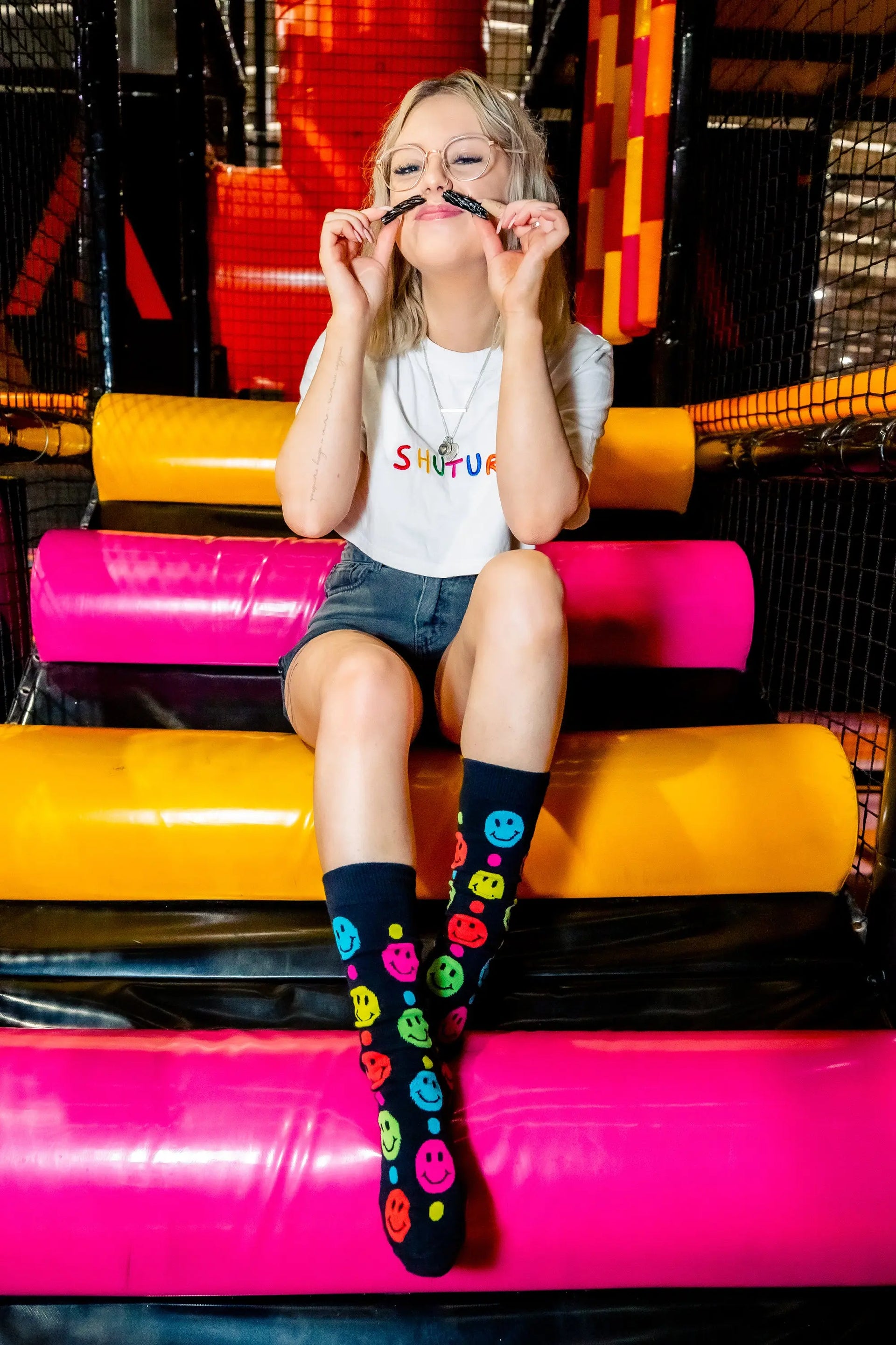 'Happier' Smiley Socks - The Offbeat Sock Company®