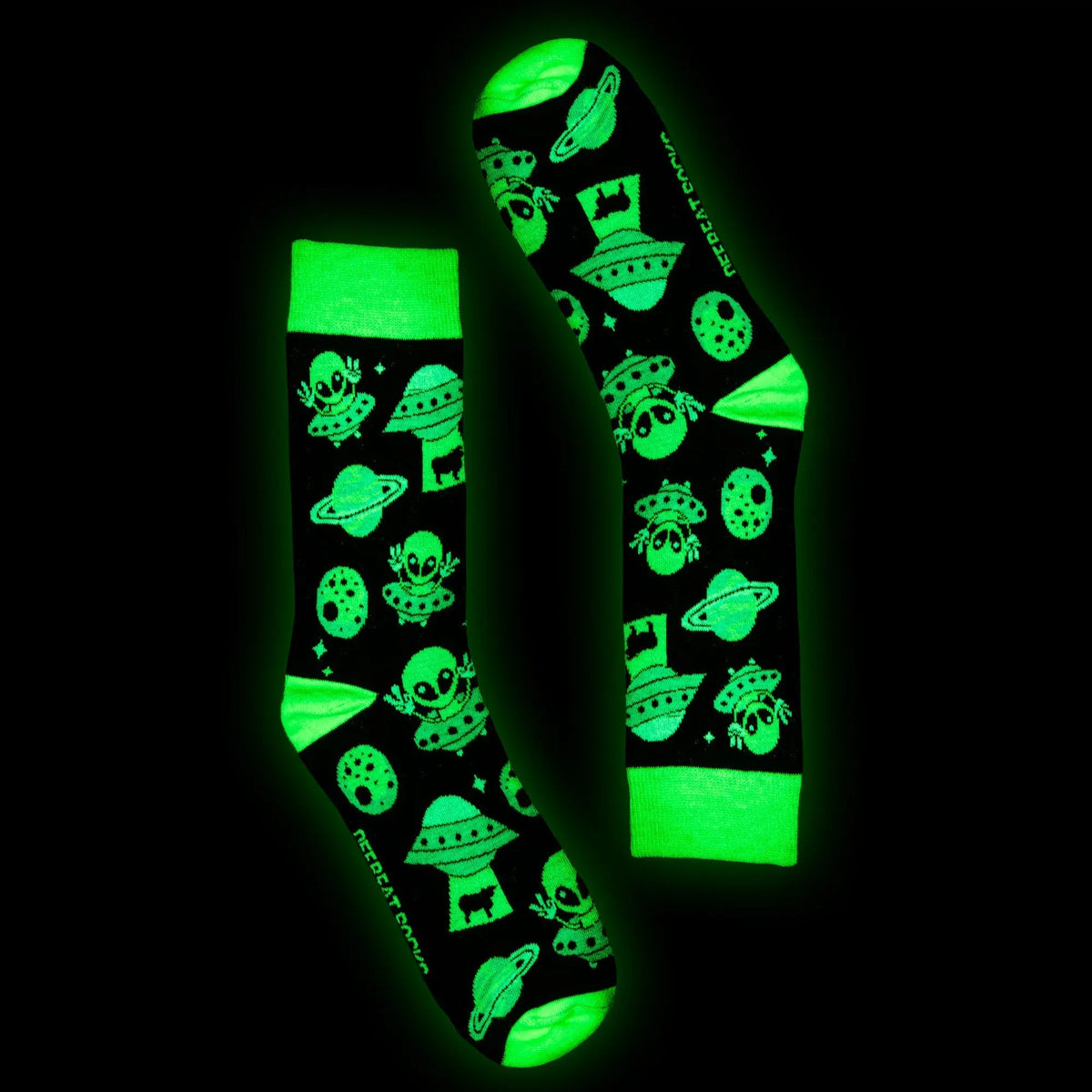 'UFO' Ultimate Funky Offbeat Glow in the Dark Socks The Offbeat Sock Company
