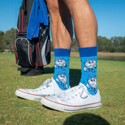 Close-up of 2 Putt golf sock design