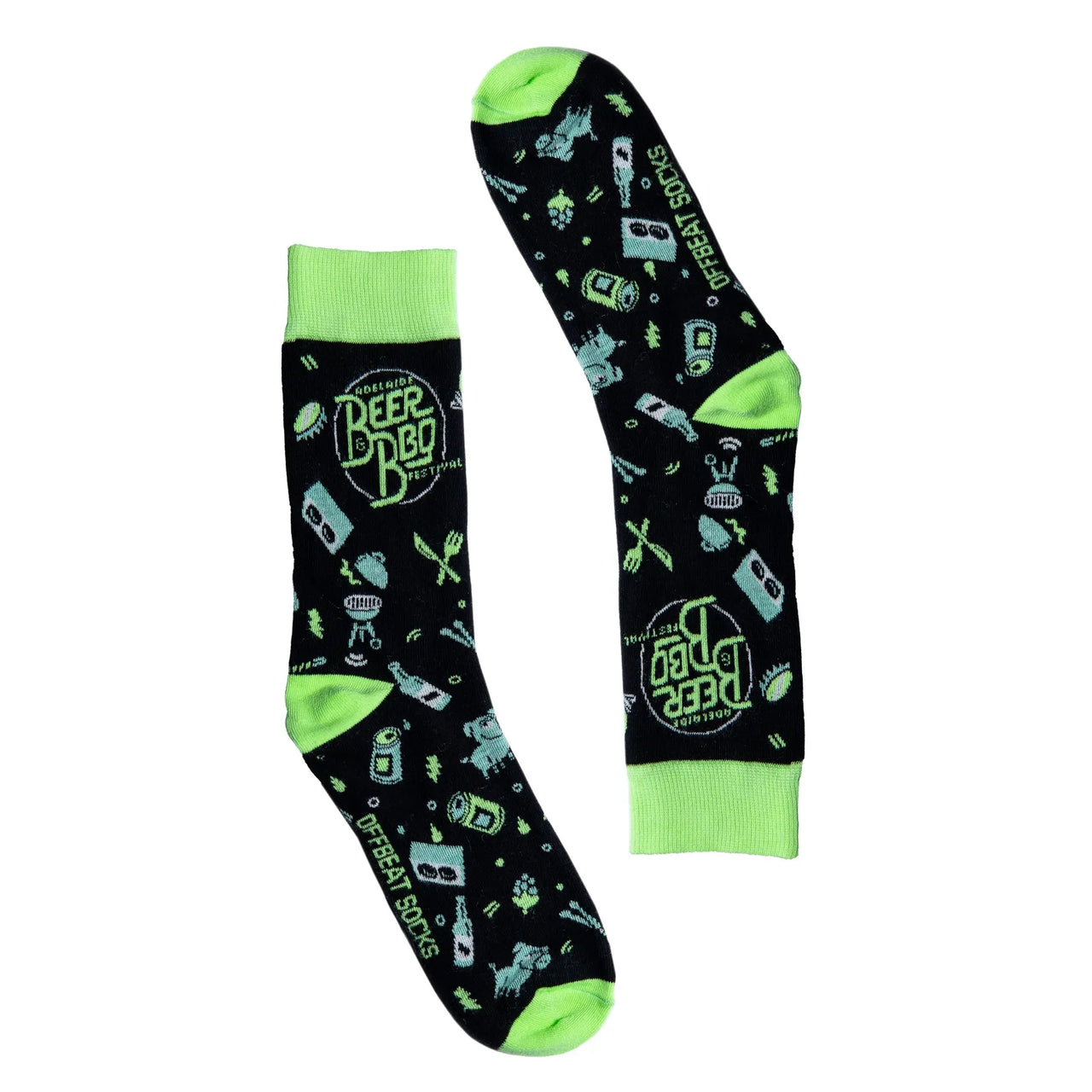 Beer and BBQ Festival Glow in the Dark Socks - 2025 Edition The Offbeat Sock Company