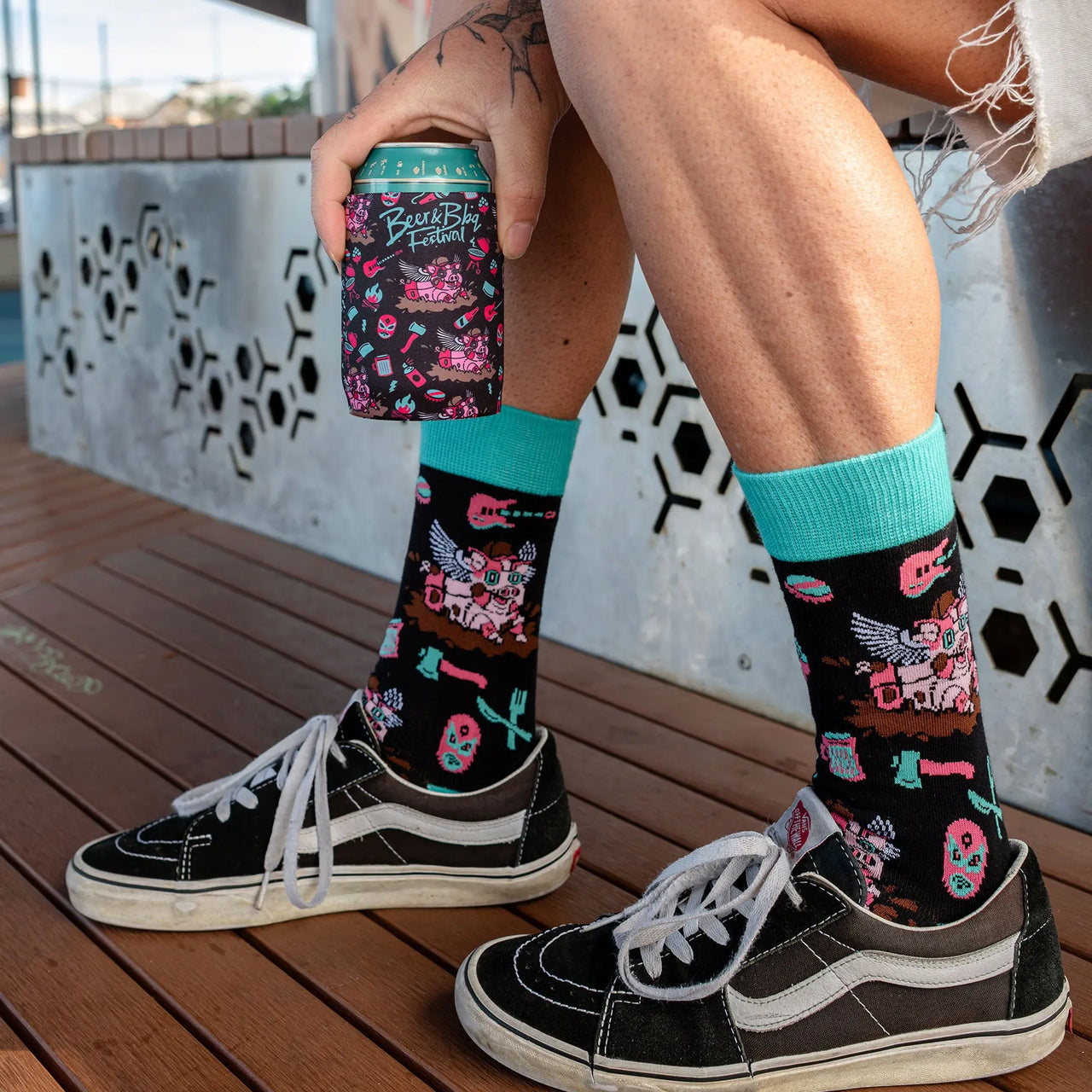 Beer and BBQ Festival Socks - 'Tasty Teal' 2026 Edition