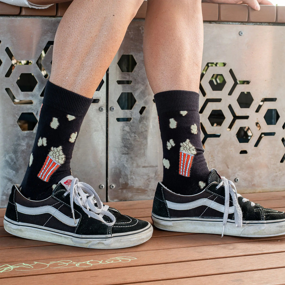 'Popcorn and Chill' Popcorn Socks