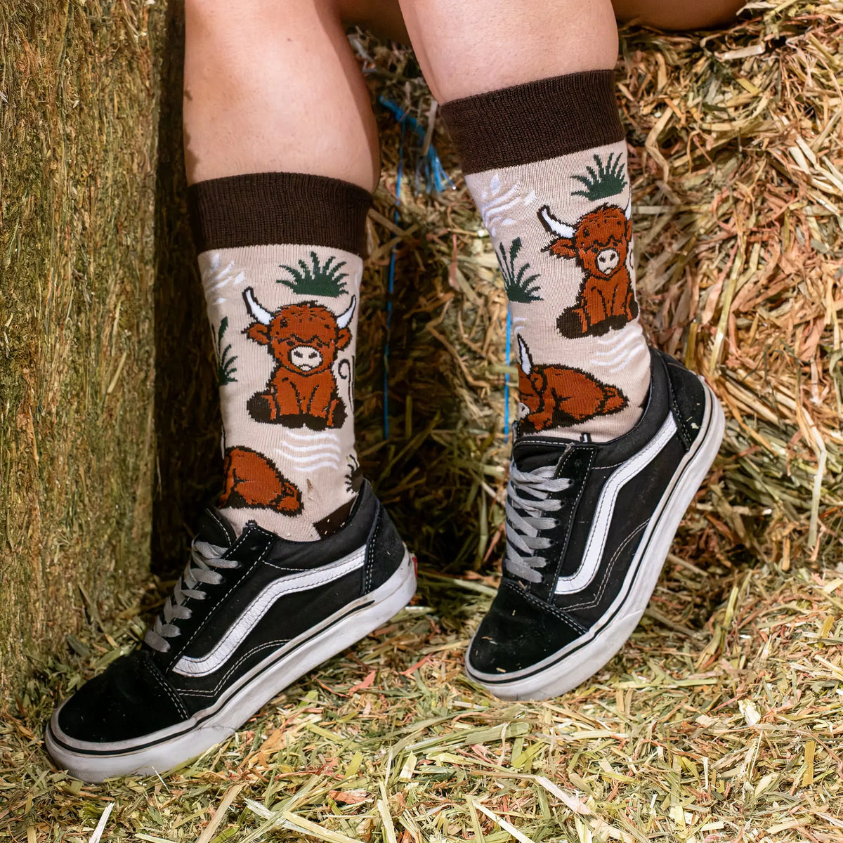 The Fluffalo Highland cow socks by Offbeat Socks Australia