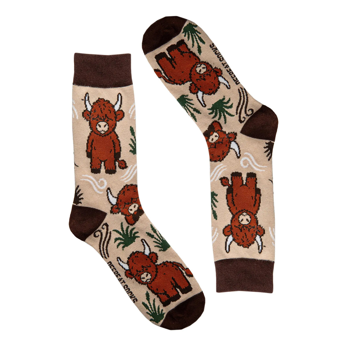 The Fluffalo Highland cow socks by Offbeat Socks Australia