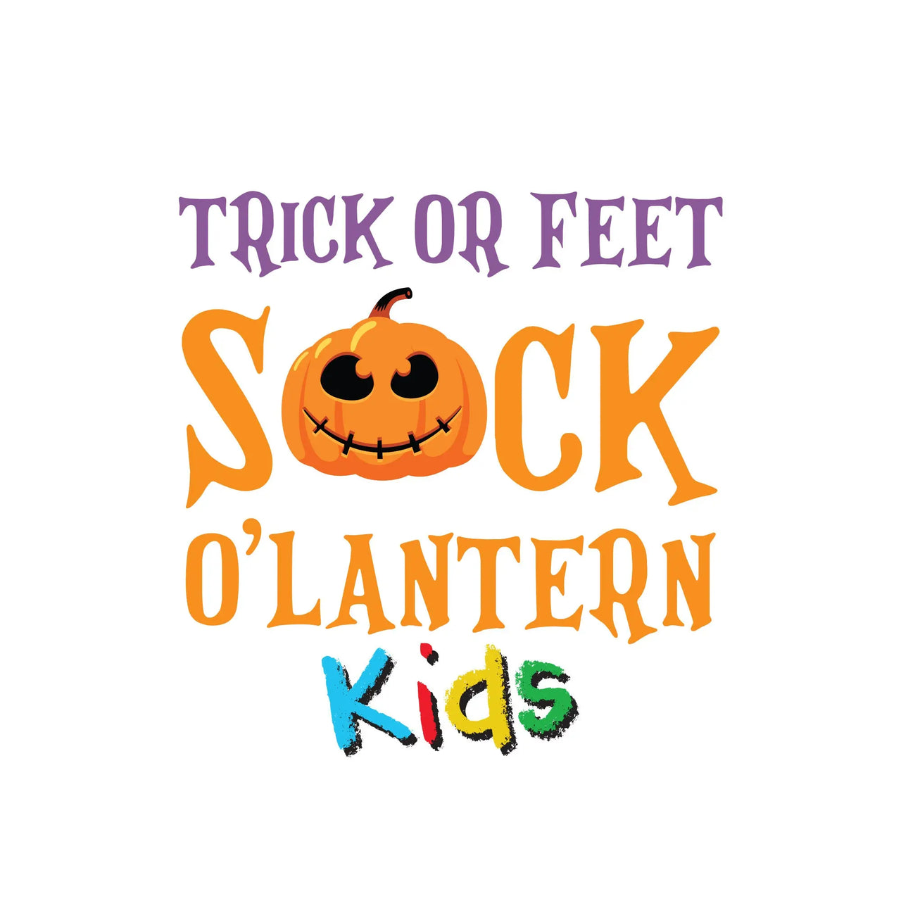 Kids Trick or Feet - Sock O'Lantern Halloween Socks The Offbeat Sock Company