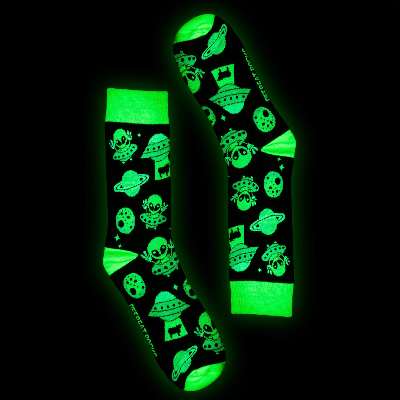 Glow in the dark UFO Alien Sock. 
