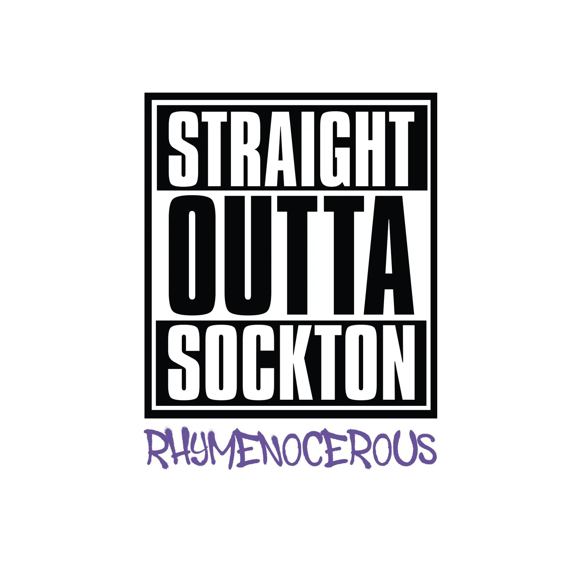 Straight Outta Sockton 'Rhymenoceros' Hip Hop Socks The Offbeat Sock Company