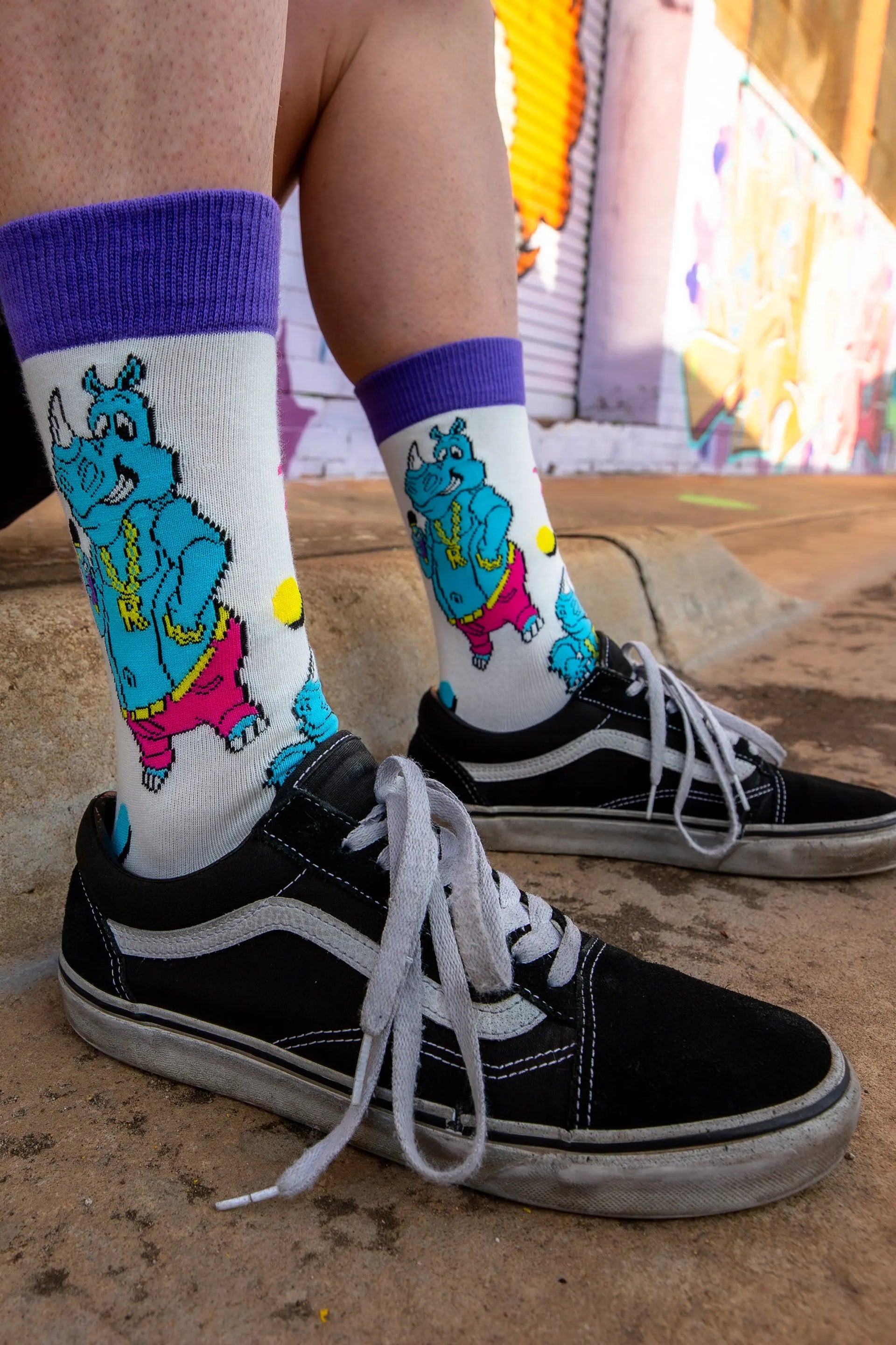 Straight Outta Sockton 'Rhymenocerous' Hip Hop Socks The Offbeat Sock Company