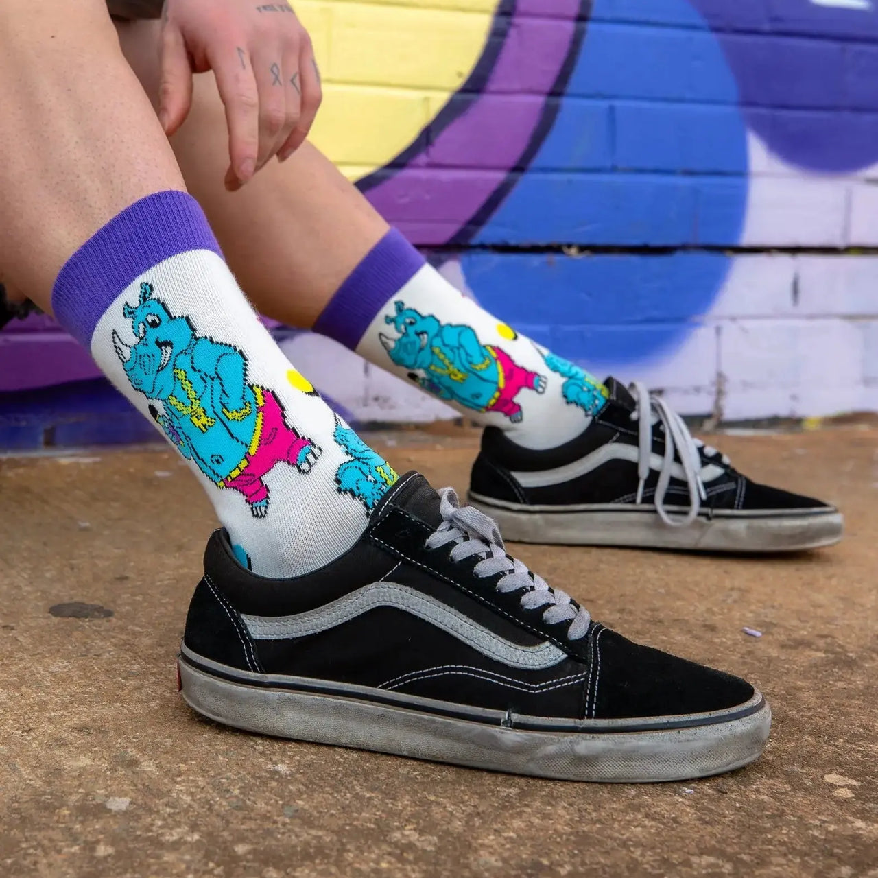 Straight Outta Sockton 'Rhymenocerous' Hip Hop Socks The Offbeat Sock Company