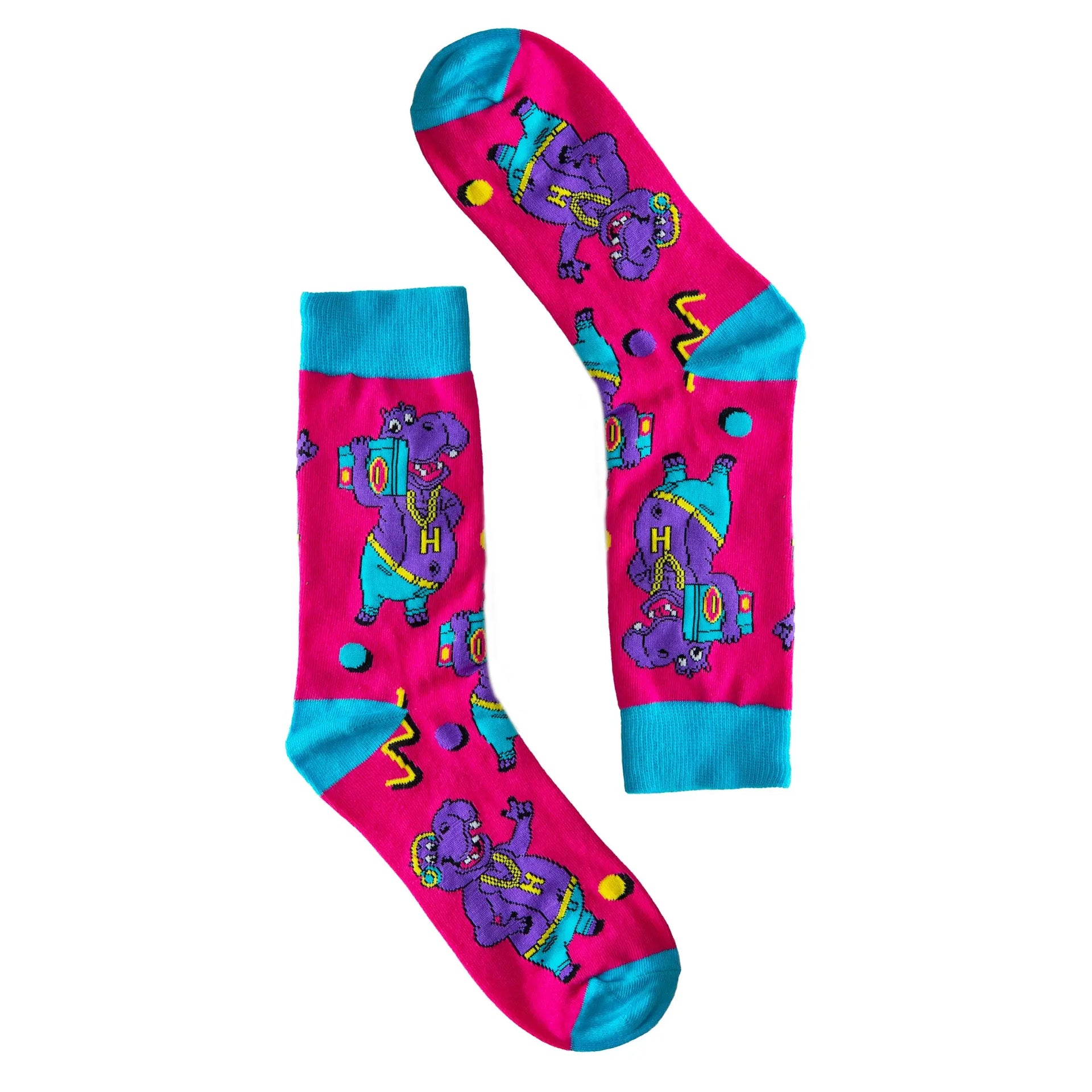 Straight Outta Sockton 'Hiphopopotamus' Hip Hop Socks - The Offbeat Sock Company®