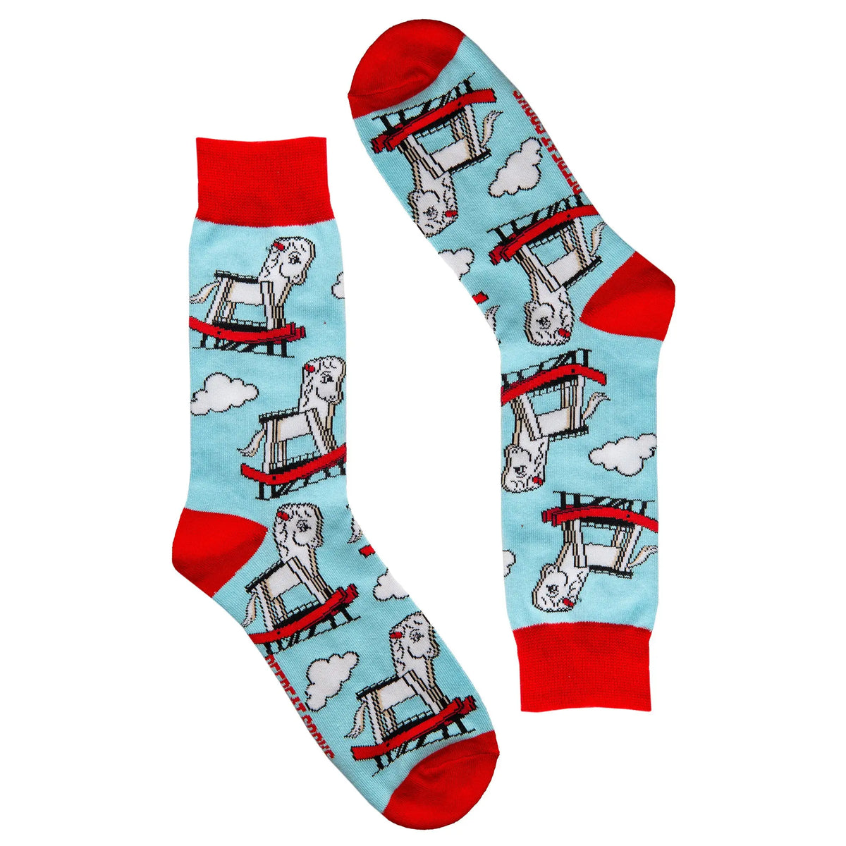 Big Rocking Horse socks by Offbeat Socks featuring the iconic South Australian landmark design