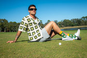 Bogey Smalls golf socks being worn on the course