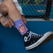 Close-up of Prison Mike design on Offbeat Socks