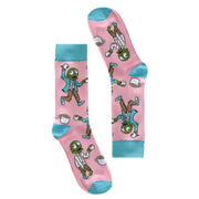 The Awakening zombie coffee socks flat lay by Offbeat Socks