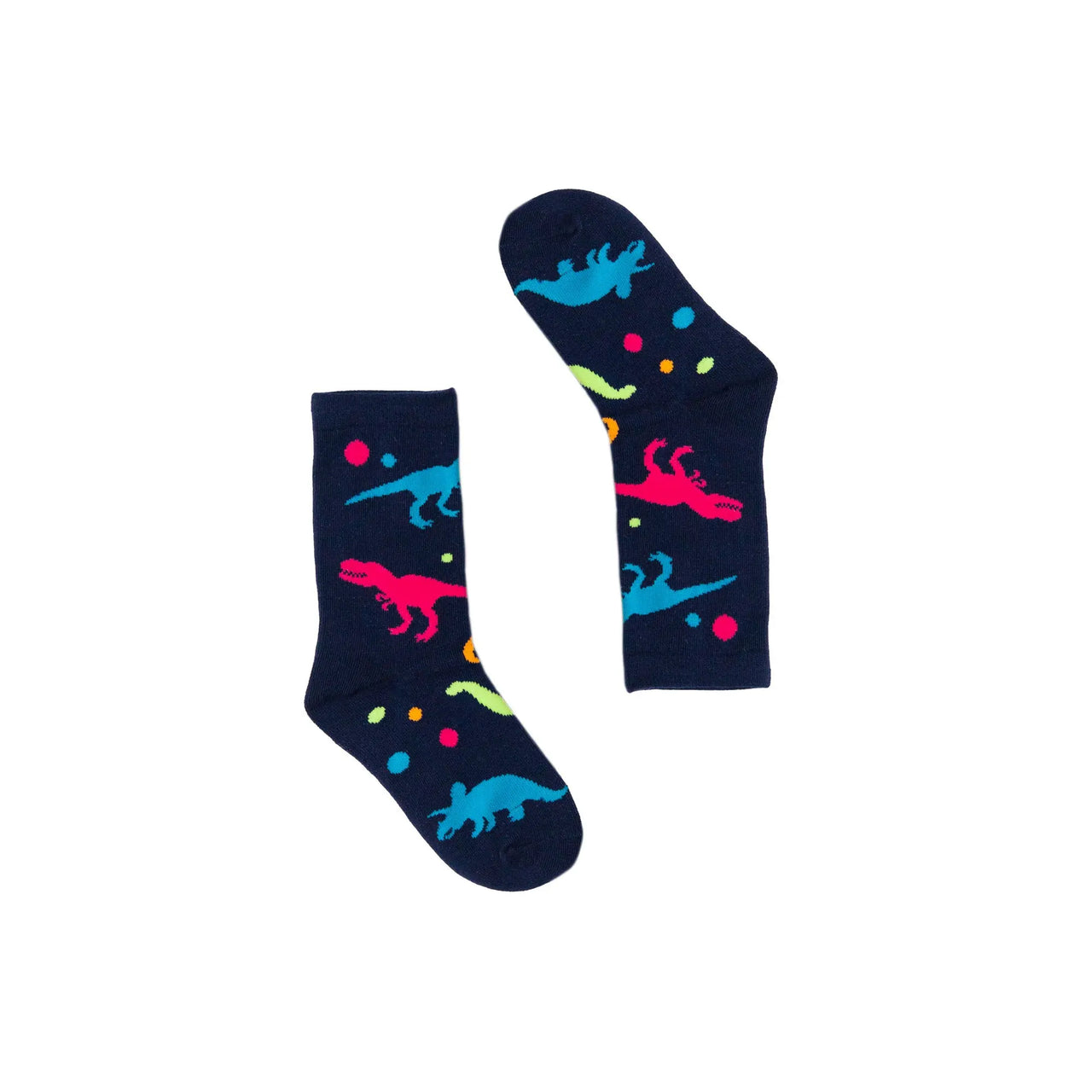 The Offbeat Sock Company brigh and colourful dinosaur print kids socks